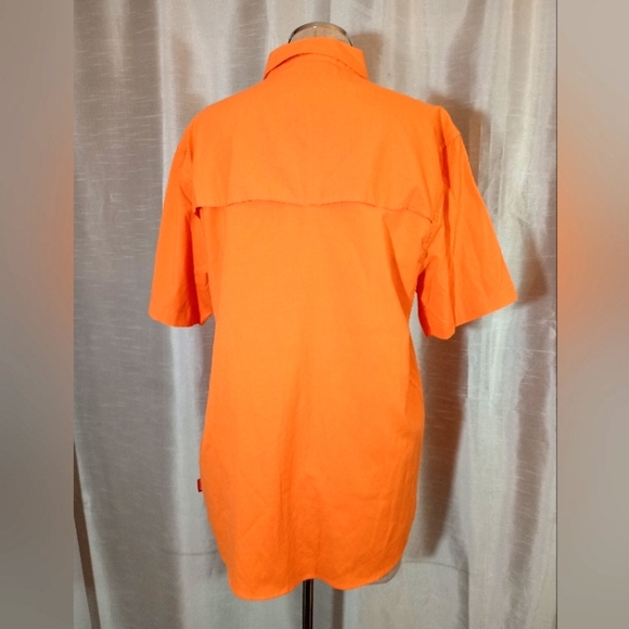 Coleman TAG Button Down Shirt, Orange, ZIP Pckts, Short Sleeves, Collar, Vents,M - Picture 7 of 14